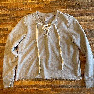 ALTERNATIVE APPAREL l Lace-up Cropped Sweatshirt l Size Small